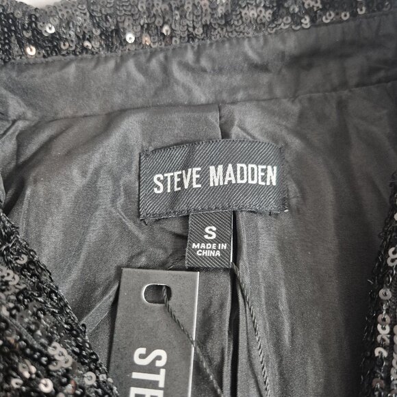 Steve Madden Women's Blazer Size S Sequined  Black No Button Long Sleeve (62) - Picture 13 of 15